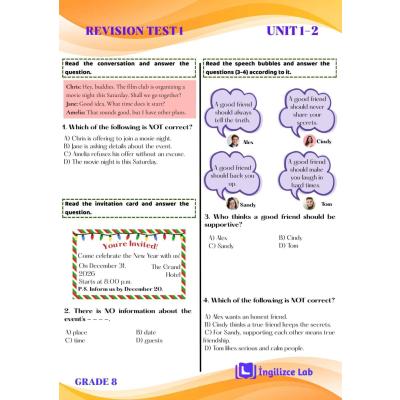 Grade 8 Revision Test (Unit 1-2)