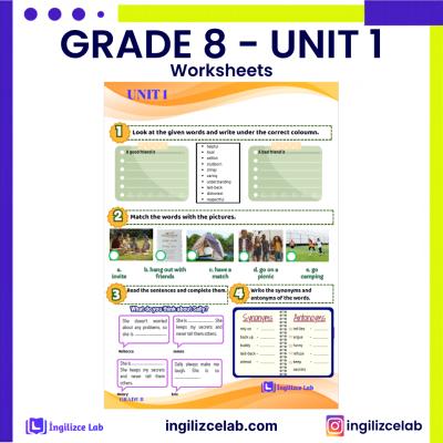 Grade 8 Unit 1 Friendship