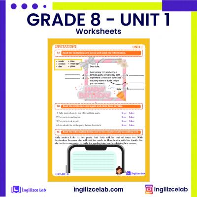 Grade 8 Unit 1 Invitations 2